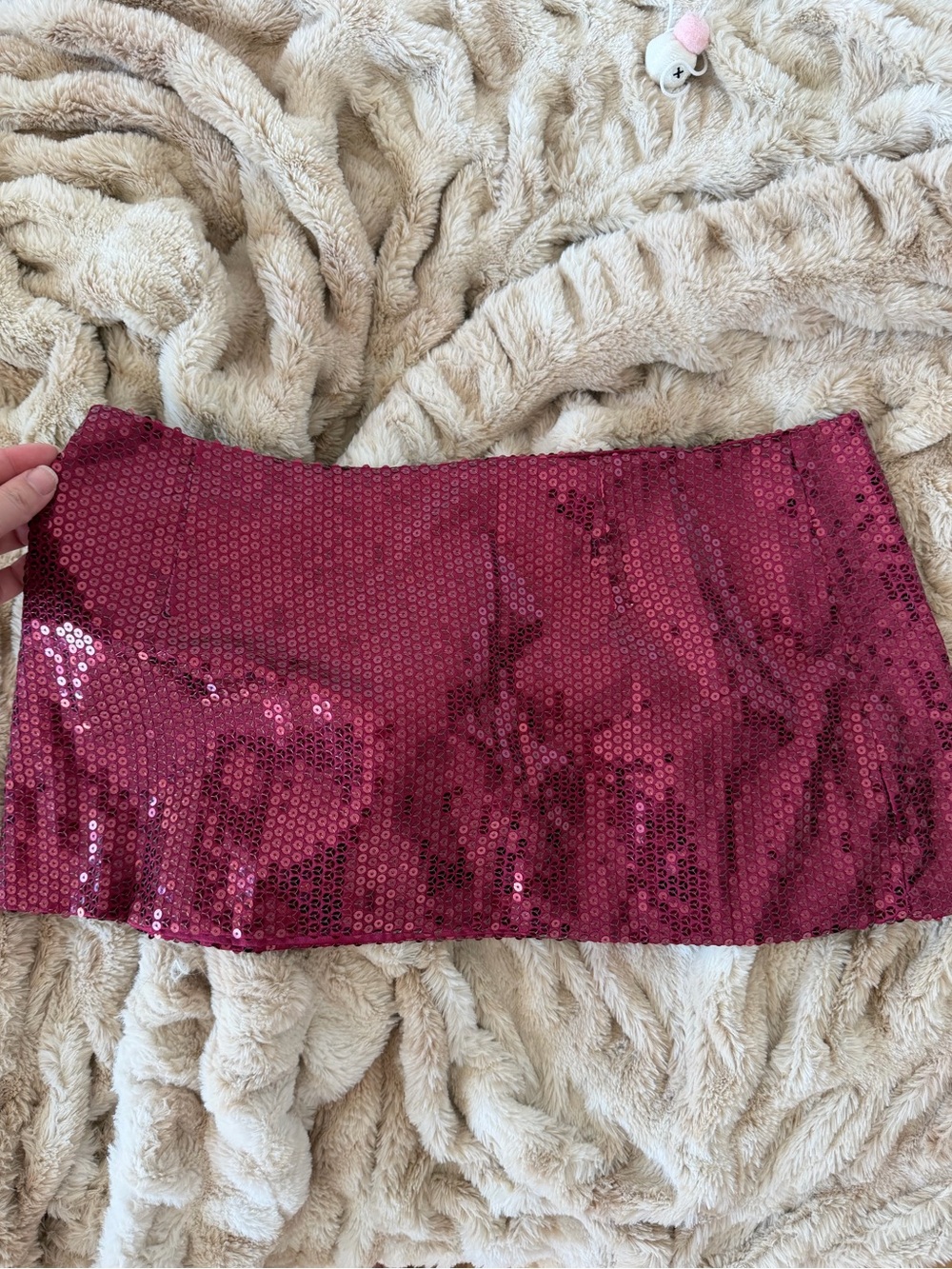 Parke Sequin Mini Skirt in Burgundy
